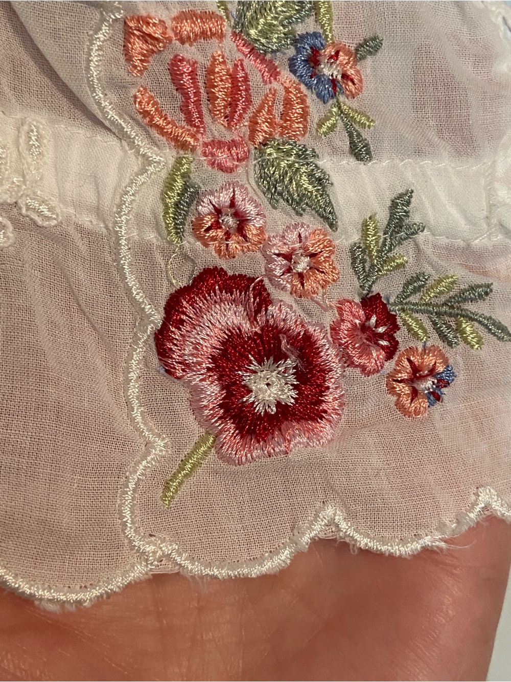 Free People White Floral Embroidered Crop Top - Picture 6 of 6